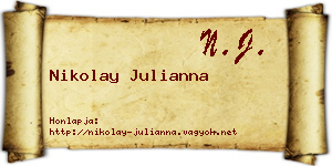 Nikolay Julianna névjegykártya